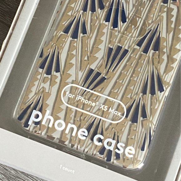 Heyday iPhone XS MAX Art Deco Hard Shell Phone Case-Gold/Blue-NEW - Picture 7 of 10